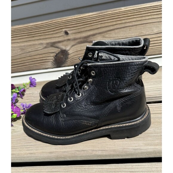 Ariat Shoes - Ariat Womens Boots Size 8b Black Leather Lace Up ATS Sole Style 31001 Kiltie
